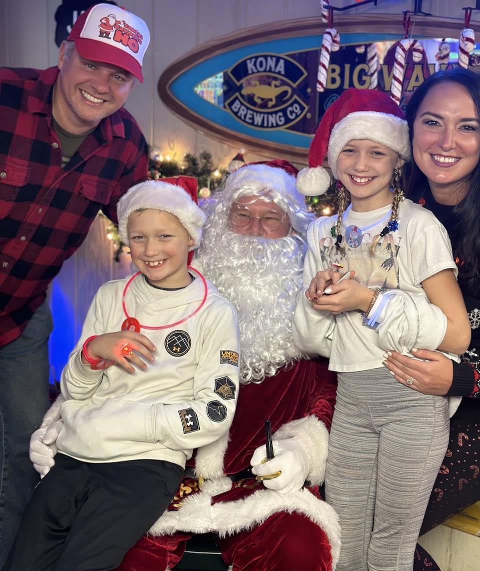 Santa and Kids – Brandon, Max, Stella and Liza Francois visiting with Santa